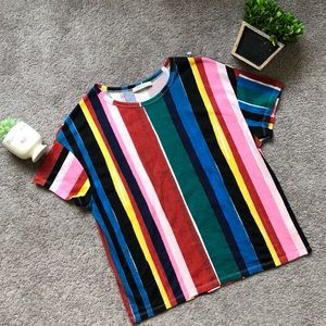 Zara Trafuluc multicolored stripe tee